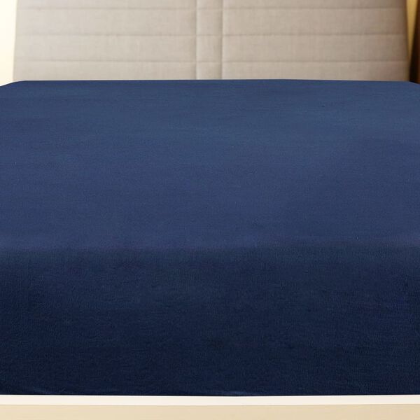 vidaXL Draps-housses Jersey 2 pcs Bleu marine 100x200 cm Coton