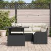vidaXL Ensemble de canap&eacute; de jardin 5 pcs Noir Poly Rattan