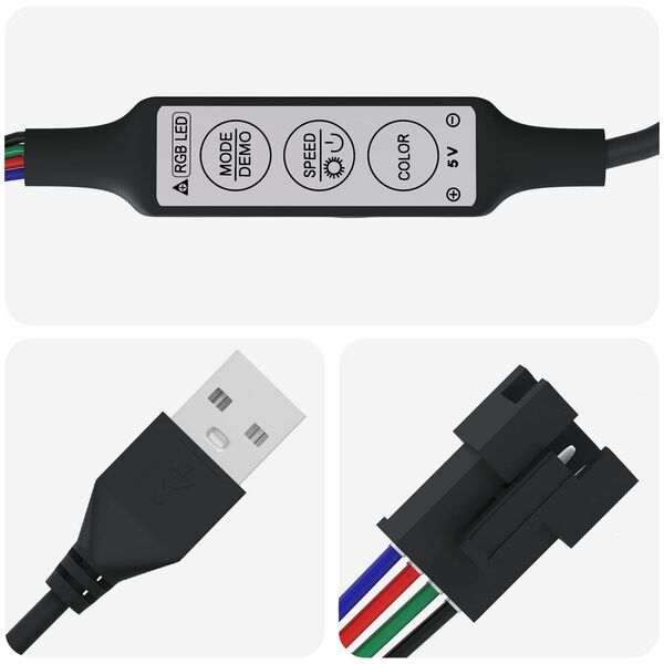 vidaXL Bande LED 4 pcs Noir et Transparent 300 cm Cuivre et plastique