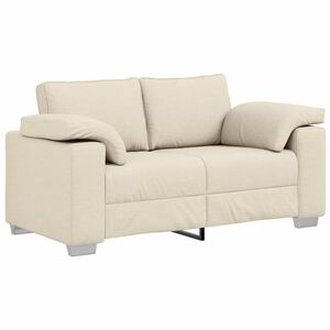 vidaXL Sofa 2 places Beige 160 cm Tissu en lin m&eacute;lang&eacute;