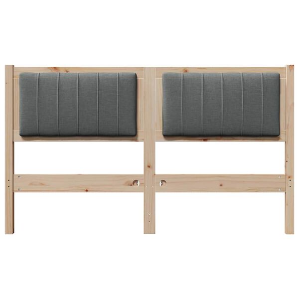 vidaXL T&ecirc;te de lit capitonn&eacute;e Marron 135 cm Pin massif