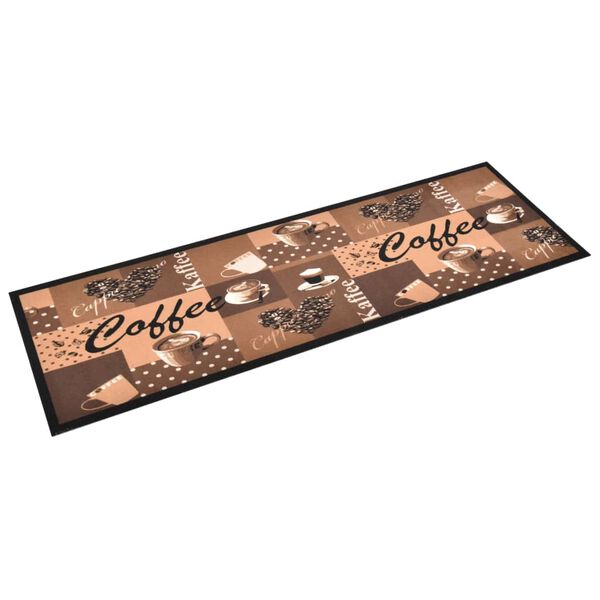 vidaXL Tapis de cuisine lavable Marron caf&eacute; 60x300 cm