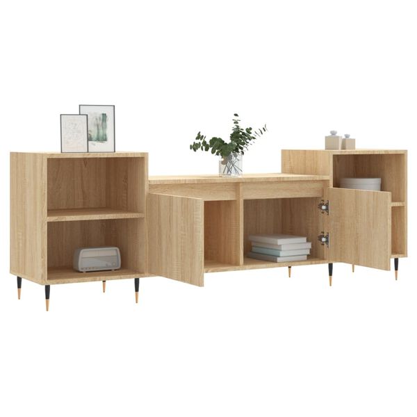 vidaXL Meuble TV Ch&ecirc;ne sonoma 160x35x55 cm Bois d'ing&eacute;nierie