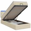 vidaXL Lit coffre avec matelas et LED Cr&egrave;me 80 x 200 cm Tissu