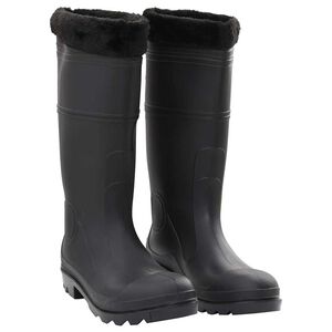 vidaXL Bottes de pluie avec chaussettes amovibles noir taille 46 PVC