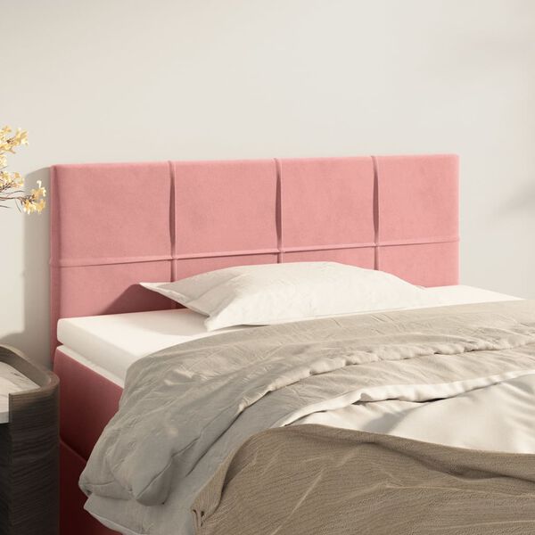 vidaXL Tête de lit Rose 100x5x78/88 cm Velours