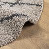 vidaXL Tapis shaggy &agrave; poils longs moderne beige et anthracite &Oslash; 200 cm