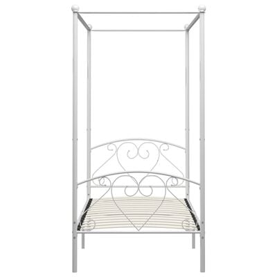 vidaXL Cadre de lit à baldaquin sans matelas blanc métal 90x200 cm