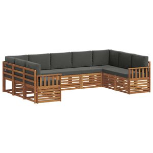 vidaXL Ensemble de canap&eacute; d'angle 9 pcs Naturel et Anthracite