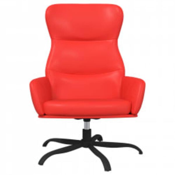 vidaXL Chaise de relaxation avec tabouret Rouge Similicuir