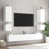 vidaXL Meuble TV muraux 6 pcs avec lumi&egrave;res LED blanc