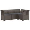 vidaXL Canap&eacute; de jardin 4 places avec coussins aspect rotin PP