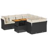 vidaXL Salon de jardin 9 pcs avec coussins noir r&eacute;sine tress&eacute;e