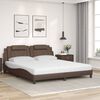 vidaXL Lit Viana avec matelas marron 180x200 cm similicuir
