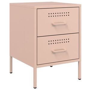 vidaXL Table de chevet rose 36x39x50,5 cm acier