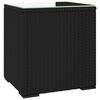 vidaXL Table d'appoint noir 40x37x40,5 cm poly rotin et verre tremp&eacute;