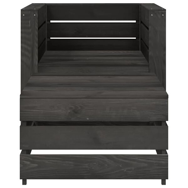 vidaXL Salon de jardin palette 2 pcs Bois de pin impr&eacute;gn&eacute; de gris