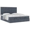 VidaXL Cadre de lit ottoman avec matelas gris fonc&eacute; 160x200cm velours