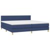 vidaXL Sommier &agrave; lattes de lit avec matelas Bleu 200x200 cm Tissu