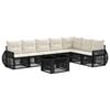vidaXL Ensemble de canap&eacute; de jardin 8 pc Noir et blanc cr&egrave;me polyrotin
