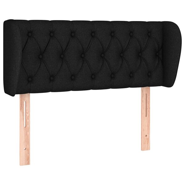 vidaXL T&ecirc;te de lit avec oreilles Noir 103x23x78/88 cm Tissu