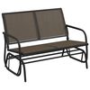 vidaXL Banc oscillant de jardin marron 120,5x76x86,5cm textil&egrave;ne/acier