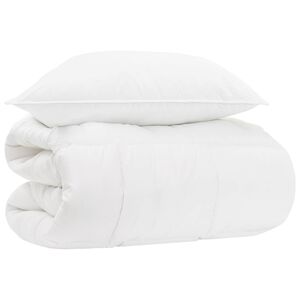 vidaXL Ensemble de couette et oreillers de lit 2 pc Blanc