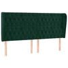 vidaXL T&ecirc;te de lit avec oreilles Vert fonc&eacute; 183x23x118/128 cm Velours