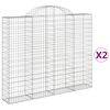 vidaXL Paniers &agrave; gabions arqu&eacute;s 2 pcs 200x30x160/180 cm Fer galvanis&eacute;