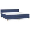 vidaXL Sommier &agrave; lattes de lit avec matelas Bleu 200x200 cm Tissu
