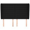 vidaXL T&ecirc;te de lit avec oreilles Noir 147x23x118/128 cm Tissu