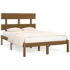 vidaXL Cadre de lit sans matelas marron miel 140x190 cm bois massif