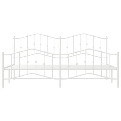 vidaXL Cadre de lit métal sans matelas et pied de lit blanc 193x203 cm