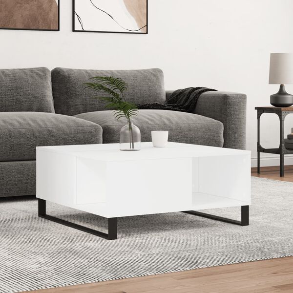 vidaXL Table basse blanc 80x80x36,5 cm bois d'ing&eacute;nierie