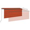 vidaXL Auvent r&eacute;tractable manuel avec store 3x2,5 m Orange et marron