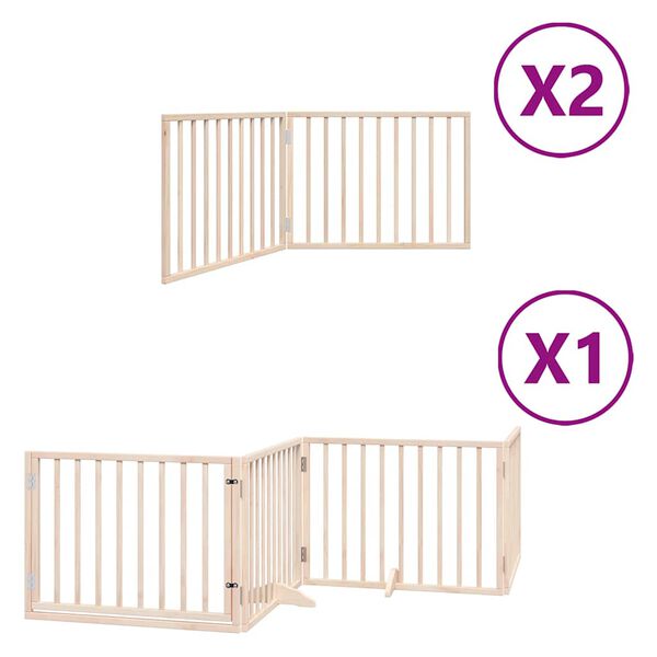 vidaXL Barri&egrave;re pour chien porte pliable 8 panneaux bois de peuplier