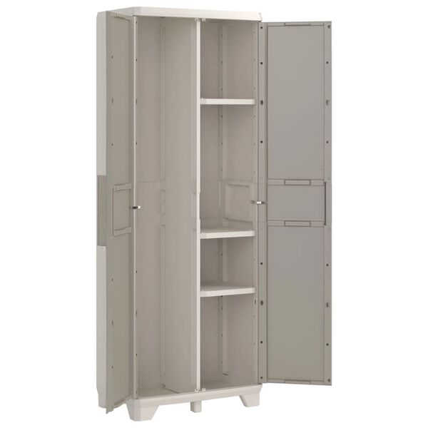 Keter Armoire de rangement polyvalente de jardin Cr&egrave;me et taupe 182 cm