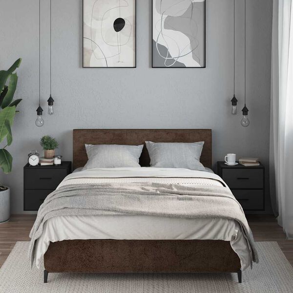 vidaXL Tables de chevet murales 2 pcs noir 40x31x39,5 cm