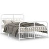 vidaXL Cadre de lit m&eacute;tal sans matelas et pied de lit blanc 137x190 cm