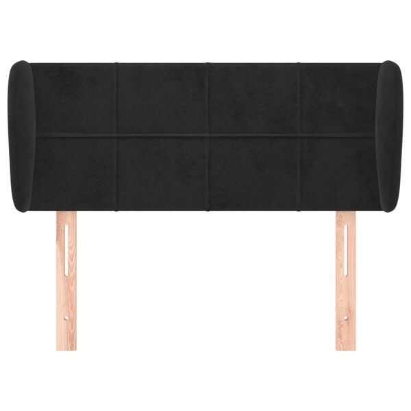 vidaXL T&ecirc;te de lit avec oreilles Noir 103x23x78/88 cm Velours