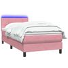 vidaXL Sommier &agrave; lattes de lit avec matelas rose 80x210 cm velours