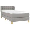 vidaXL Sommier &agrave; lattes de lit avec matelas Gris clair 90x200 cm Tissu