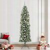 vidaXL Arbre de No&euml;l artificiel slim avec 300 LED Vert et blanc 240 cm
