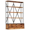 vidaXL Biblioth&egrave;que &agrave; 4 &eacute;tag&egrave;res avec 6 tiroirs 122x36x181 cm Manguier