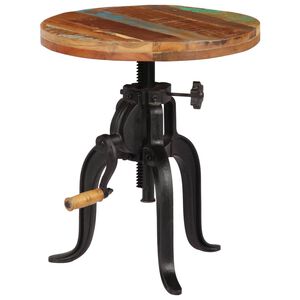 vidaXL Table d'appoint 45x (45-62) cm Bois de r&eacute;cup&eacute;ration et fonte