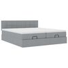VidaXL Cadre de lit ottoman et matelas gris clair 180x200cm tissu
