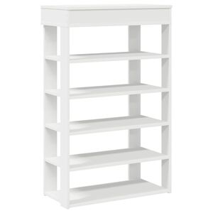 vidaXL &Eacute;tag&egrave;re &agrave; chaussures blanc 60x30x98 cm bois d'ing&eacute;nierie