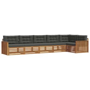 vidaXL Ensemble de canap&eacute;s d'ext&eacute;rieur 6 pc Naturel et Anthracite