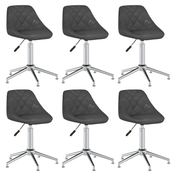 vidaXL Chaises pivotantes &agrave; manger lot de 6 gris similicuir