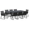 vidaXL Ensemble de salle &agrave; manger pour jardin 9 pcs Noir polyrotin